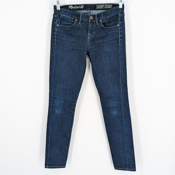 Madewell Skinny Skinny Jeans 27x32 Dark Wash Cotton Stretch Denim Blue Low Rise - Picture 11 of 11